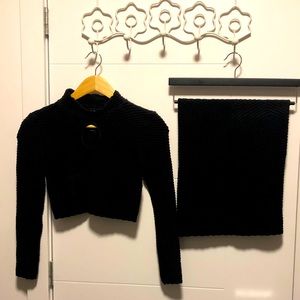 Two piece midi skirt and cropped top